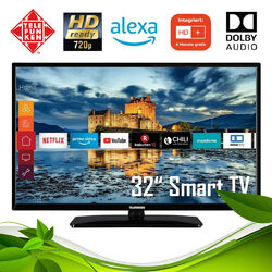 Telefunken LED Smart TV 32 Zoll Fernseher HD ready Dolby WLAN Alexa DTS HDR NEU✅ HD+ 6 Monate GRATIS ✅ Dolby Audio ✅ Alexa ✅ NETFLIX