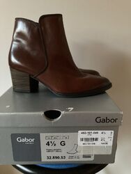 Gabor Stiefeletten Stiefel Damenschuhe Leder cognac Größe 4,5