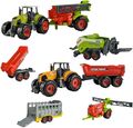 Kinder Spielzeug Farmer Set Trecker Traktor Anhänger Kipper Heupresse 6 teilig
