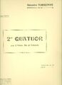 Alexander Tcherepnin | Quatuor N 2 Parties | Partitur | Editions Durand
