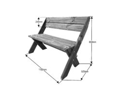 DeckFusion Gartensitz mit RückenlehneGewerbliche Qualität - eine beliebte Wahl für Gärten/Pubs