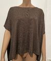 Made In Italy Damen Strick Poncho Cape Braun Oversize 44/46