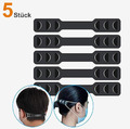 5x Ohrenschoner Maskenhalter passend für Mundschutz-Maske - verstellbar, schwarz