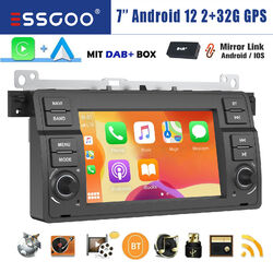 DAB+ Carplay Android 12 Autoradio GPS BT WIFI RDS Für BMW 3er E46 318 320 325 M3
