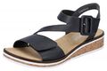 Rieker Damen Keilsandalette Schwarz Sandale V3660-02