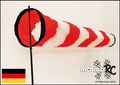 Weiß - roter Windsack | wie auf Flugfeld | Windspiel | Wetterfahne | Windturbine