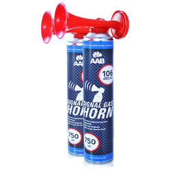 2 x AAB SIGNAL GAS HORN 750ml - FAN-TRÖTE, DRUCKLUFT TROMPETE, DRUCKLUFTFANFARE