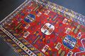 nr 2408 Handgeknüpfter Original Teppich Kazak Russland antik Wolle ca 162 x 116