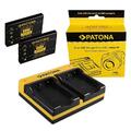 2x Batterie Patona + Ladegerät USB Dual für Aiptek Pocketdv T8 Classic,V100 Alle