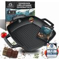 Gusseisen Grillpfanne 27cm Induktion Bratpfanne eckig Steakpfanne alle Herdarten