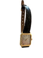 Dugena Damenarmbanduhr ETA Swiss 296 Quarz Edelstahl-Gold mit Lederarmband