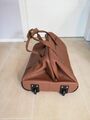 Vintage Reisetasche Weekender Echtleder rollbar Braun