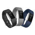 3x Ersatz Armband Schwarz Grau Blau Fitbit Charge 2 Fitness Sport Tracker