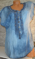 CRISCA Blusenshirt Gr 40 aus Lyocell ärmellos blau-batik