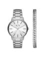 Armani Exchange AX7138 Cayde Herren Uhren-Set Armbanduhr Armband Silber 42 mm