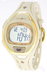 Timex Ironman Sleek 50 TW5M06100 Sportuhr Timer Stoppuhr Alarm weiß gold