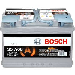 Autobatterie Bosch S5A08 Start-Stop 12V 70Ah 760A AGM Starterbatterie 0092S5A080