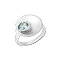 Celesta Silber Damen- Ring 925 Silber rhodiniert mit schönem Blautopas bestückt