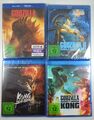 Godzilla 1+2+VS. Kong+Skull Island (Blu-ray) - Sehr Gut - Monsterverse