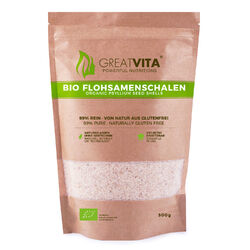 GreatVita 500g Bio Flohsamenschalen 99% Reinheit | Flohsamen-Schalen aus Indien