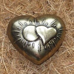Herz - „Ich bin immer bei dir.“, bronziertes Herz, Handschmeichler