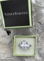 Ross Simons 10 CT zwei oval & Billion CZ Sterling Ring Gr. 7 Neu im Karton