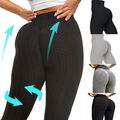 Damen Anti-Cellulite Leggings Push Up Hüfte Yoga Sporthose Kompression DE Hosen