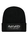 AWKWARD IS MY SPECIALITY schwarze Beanie: sozial nerdige geekige Hutkappe lustiges Geschenk