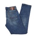 Tommy Jeans verblasst blau gerades Bein Reißverschluss Fly Denim Jeans Herren L W34 L33 H405