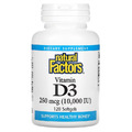 Natural Factors Vitamin D3 250 mcg 10.000 i.e & Bio-Leinsamenöl 120 Weichkapseln