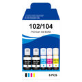 5x Tintepatronen kompatibel mit Druck Epson 102 104 EcoTank 1500 2700 2710 2712