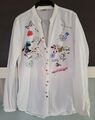 Original Desigual Bluse Hemd Casual Love Pailletten Strass,Perlen XS S 36 Print