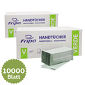 10.000 Fripa Papierhandtücher Verde 1-lagig grün ZZ-Falz 25x23cm 100 % RC-Papier