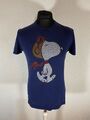 Benetton Herren T-Shirt Gr. S kurzarm Shirt Logo sport Snoopy Peanuts 8245