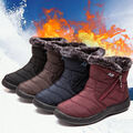 Damen Winter wasserdicht Schnee Schuhe Pelz gefüttert Warm Flache Stiefel