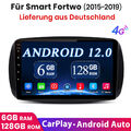 128GB Autoradio Für Smart Forfour Fortwo 453 2014-2022 Android 12 GPS Navi DAB+