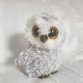 Ty Owlette grau & weiß Plüschtier Eule mit großen Augen goldener Schnabel und Füße