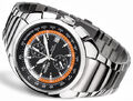 FIREFOX Uhr AVIATOR FFS70 schwarz orange Herrenuhr Chronograph Edelstahl 10 ATM