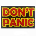 DON'T PANIC Words Slogan Aufbügeln Patch - The Tramchhikers Guide to the Galaxy 