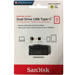 SanDisk Ultra16/32/64GB Dual USB 3.1 Typ C Flash Drive Memory Stick 130MB/S