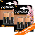 4 x Duracell 9V-Block Plus MN1604 E-Block 6LR61 Batterie Plus Power 2 x 2er