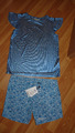 Shorts Gr. 36 (NEU mit Etikett) blau, gemustert + T-Shirt Mint&Berry blau Gr. S
