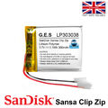 SanDisk Sansa Clip Zip MP3 Player Wiederaufladbarer Akku - 3,7 V 300mAh - 303038