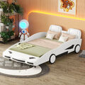 Kinderbett Autobett 140x200 cm Jugendbett Auto Junior Bett mit Lattenrost Weiß