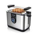 Arendo DIVINE EL Toaster 2 Scheiben LED Anzeige Drehknopf Edelstahl Silber