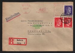 B9091 R-Brief Gebr. Hörmann A.-G. Berlin 35 i 1943 Julius Klinzmann