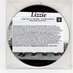 (FV726) Lizzie & The Yes Men, The Broadwalk - 2012 DJ CD