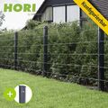 HORI Doppelstabmattenzaun Matten Zaun Gartenzaun Stahlzaun Set Anthrazit Grau