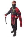 Ninja-Kostüm für Jungen Faschingskostüm Halloweenkostüm rot-schwar - Cod.331101