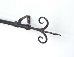 Gardinenstange 16 mm Zweig schwarz mit stabilen Wandhaltern aus Metall
